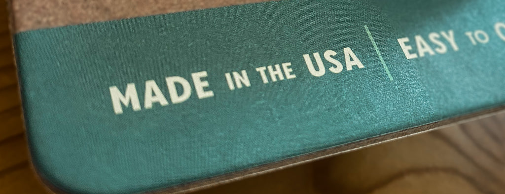 Packaging for the Loblolly Pinecone Dog Toy showing the words "Made in the USA"
